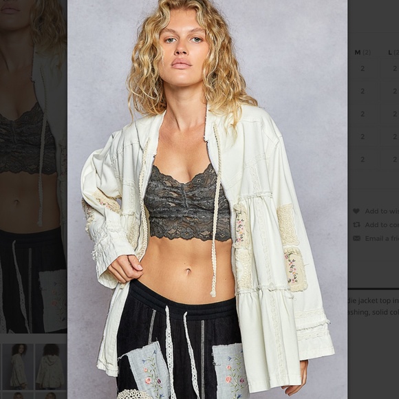 POL “ Kim “ POL A Line Hoodie Top Jacket with Embroidered Patch Detail 94 - Picture 1 of 4